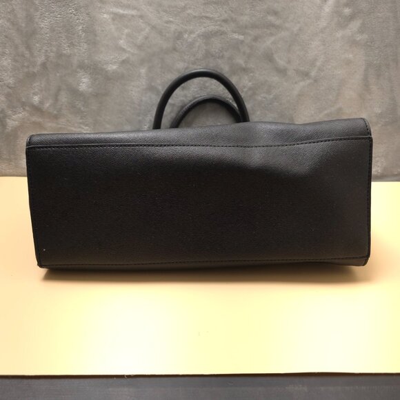New York & Company‎ Women's Black Leather Snap Button Front Bow Shoulder Bag - Picture 7 of 8